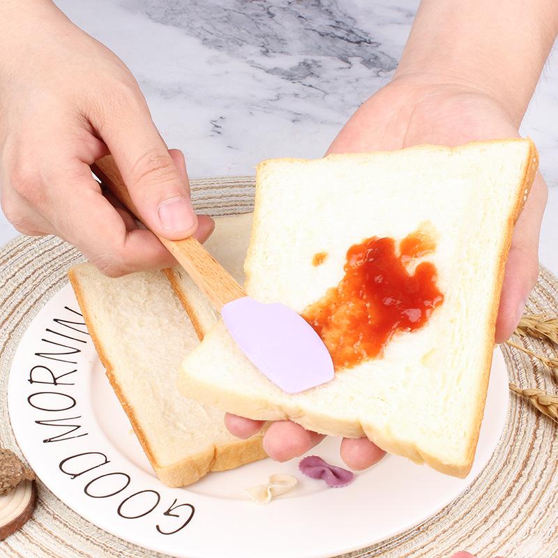 Пищевой силикон для приготовления масла, многоцветная мини-лопатка, крем для торта, масляная кисть, бамбуковая ручка, инструменты для выпечки, многоцелевые