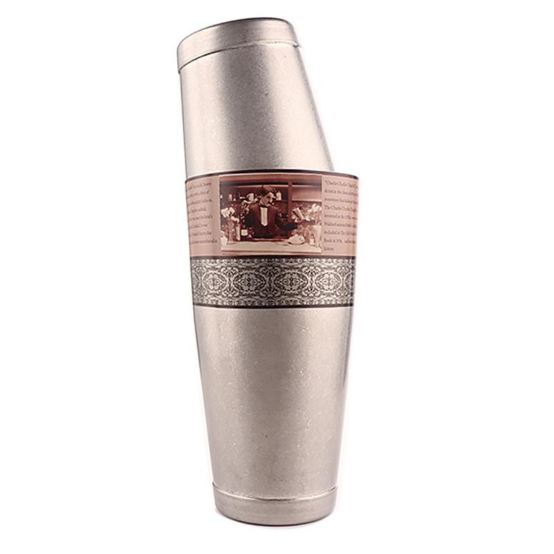 Nostalgic Chaplin Shaker Engraving Stainless Steel Cocktail Boston Bar Shaker Bar Tools