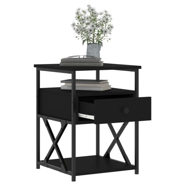 Maison Exclusive - Tables de chevet 2 pcs noir 40x42x55 cm bois d’ingénierie