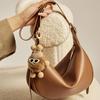 The First Layer of Cowhide High-grade Bag Female Fashion Shoulder Bag Spring Summer Skew Dumpling Bag