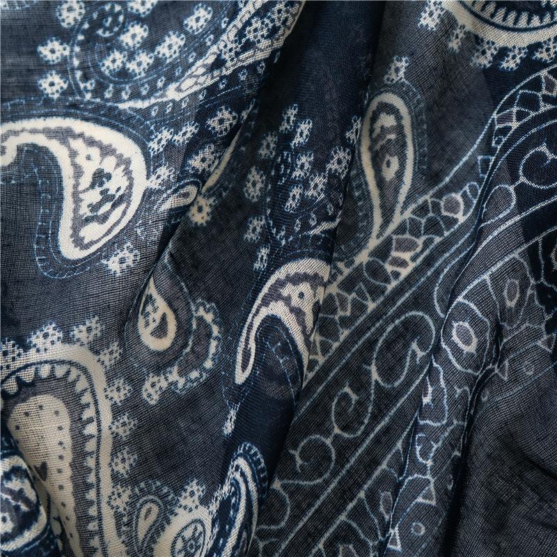 New Stylish Blue and White Wavy Scarf with Tassels for Women, Perfect for Spring and Summer, Travel, Beach, and Casual Wear