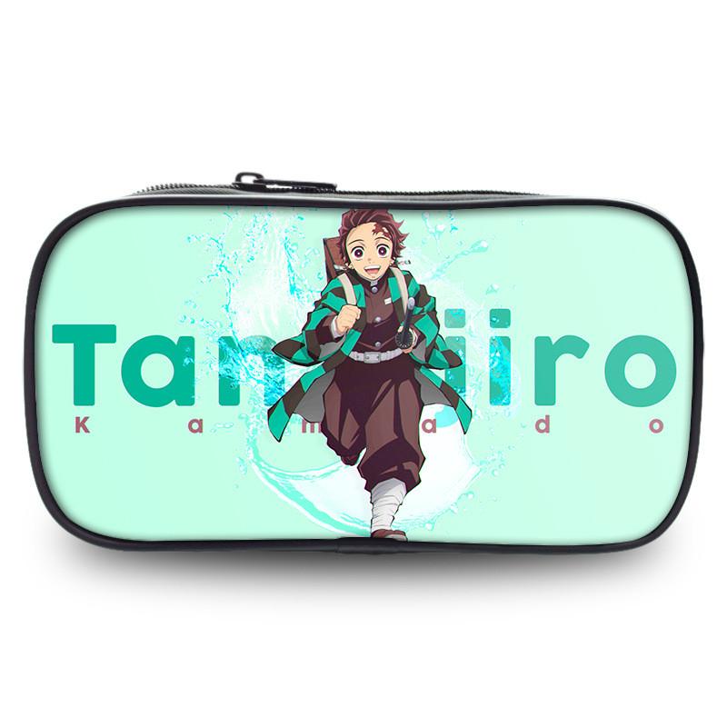 Large Capacity Demon Slayer Pen Bag Stylish Oxford Fabric Stationery Pouch