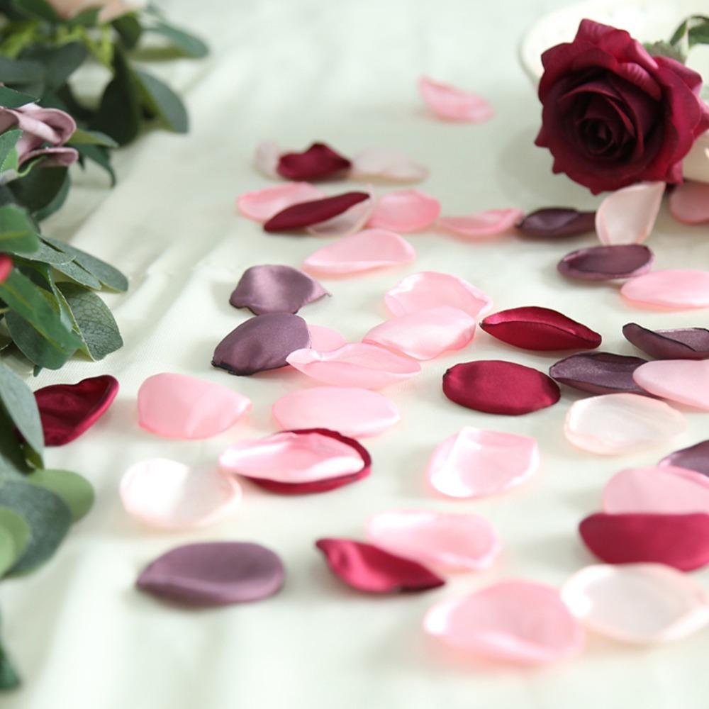 200 шт. Лепестки цветов смешанных цветов Искусственные лепестки роз для свадебной дорожки, центральные элементы для обеденного стола, конфетти для вечеринки, украшение для романтического вечера, девичника