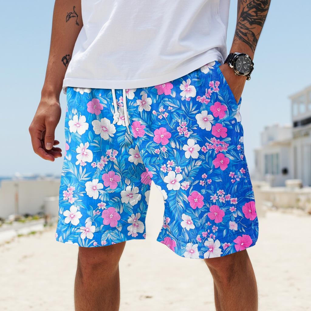 Мужские летние большие повседневные свободные спортивные брюки пляжные шорты