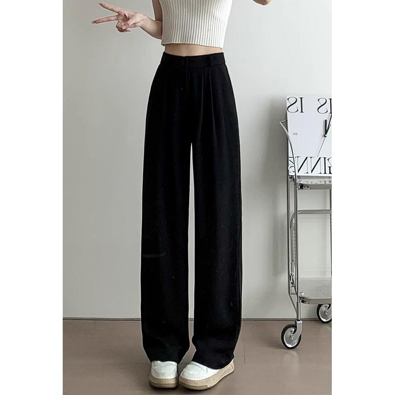Повседневные брюки женские летние новые узкие высококачественные свободные прямые драпированные широкие брюки