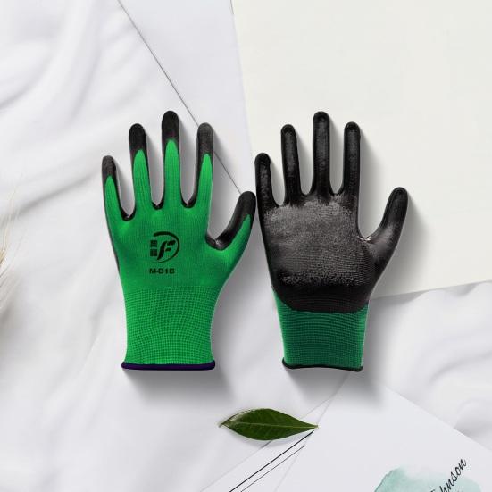 12 пар рабочих перчаток с регулируемым запястьем, пятью пальцами, противоскользящие, толстые, износостойкие, безопасная работа