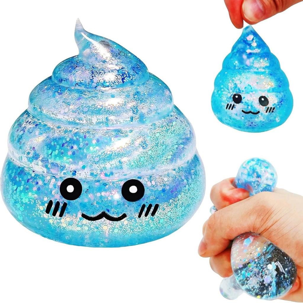 1/6Pcs Sparkling Poop Maltose Fidget Toys Slow Rebound Squeeze Stress Relief Pinch Toys Poo Funny Sensory Toy For Kids Gifts