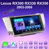 2 DIN Android Carplay Car Radio For Lexus RX300 RX330 RX350 2003-2009 Multimedia Player Head Unit Stereo GPS Navigation BT WIFI 4+64GB