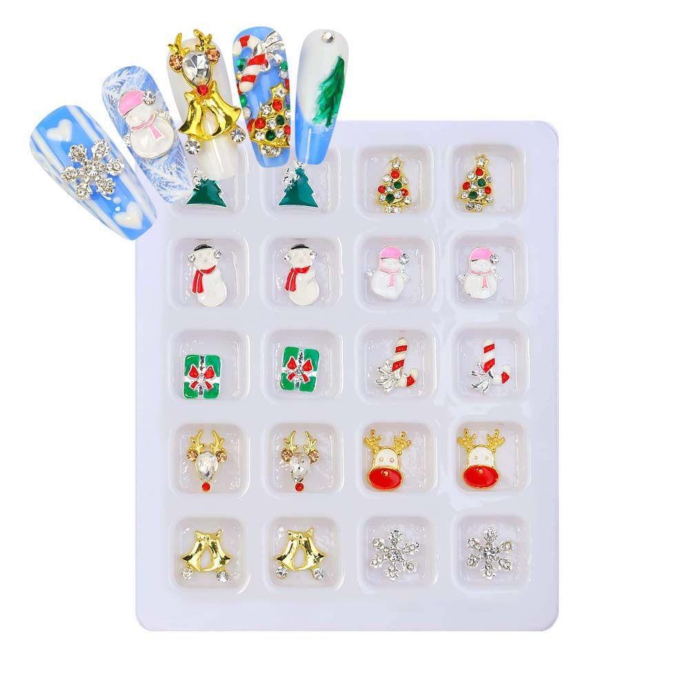 20Pcs/set Nail Supplies Christmas Nail Decorations Christmas Nail Accessories Manicurist
