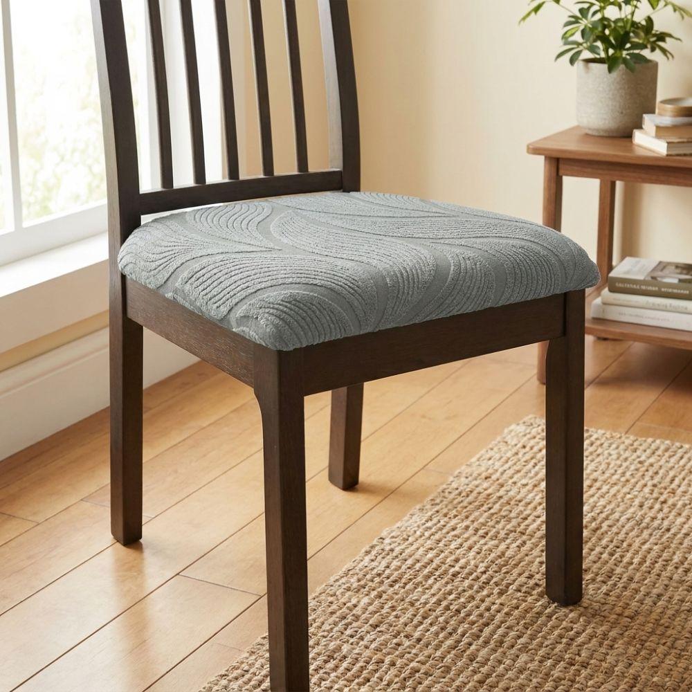 Solid Color Jacquard Chair Cushion Cover Anti-Slip Chair Slipcover Stretch Chair Seat Cover Office