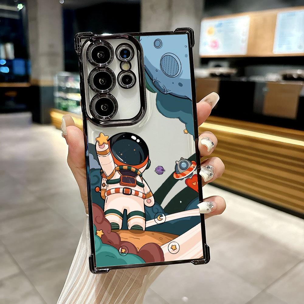 Чехол-ракета для астронавта для телефона Samsung S26 Ultra Для Galaxy S25 FE S26 S24 S23 S22 S21 Ultra S20 Plus S25FE 5G Прозрачный чехол