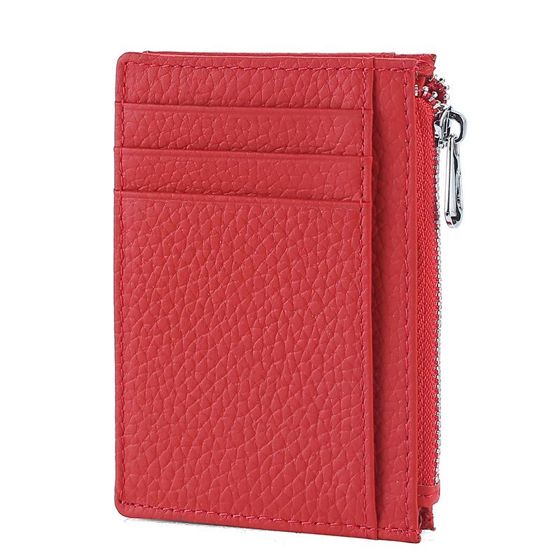 Ультратонкий кошелек из натуральной кожи с держателем RFID-карт и несколькими отделениями для мужчин и женщин