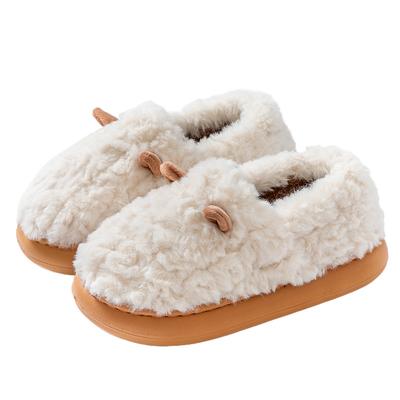 Хлопковые тапочки женские зимние домашние плюшевые на танкетке теплые милые на толстой подошве бархатные для улицы пара хлопковых туфель мужские