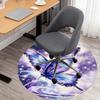 1pc Butterfly Galaxy Round Chair mat office Area Rug - Non-Slip, Floor Mat for Office, Bedroom, and Indoor Decor p127181