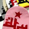 Повседневная жаккардовая шапка со звездами, вязаная ветрозащитная шапка для взрослых, осень-зима, для езды на велосипеде