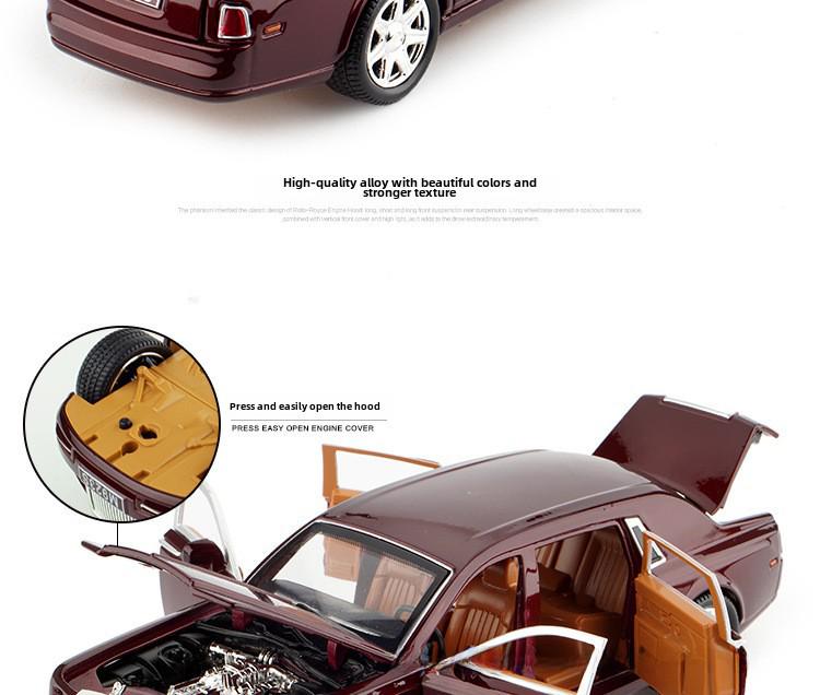 1:Игрушечная машинка Rolls-Royce Phantom VII в масштабе 24 дюйма со звуком и светом, шесть дверей, для мальчиков.