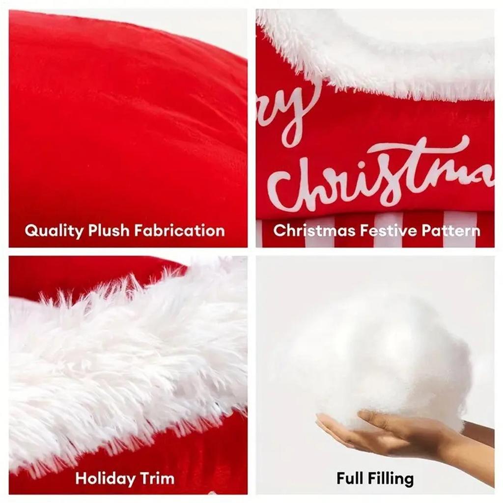 Red Dog Bed Non-slip Cushion Warm Washable Dog Bed for Winter Puppy Animal Indoor Outdoor Outside Car Sofa Crate