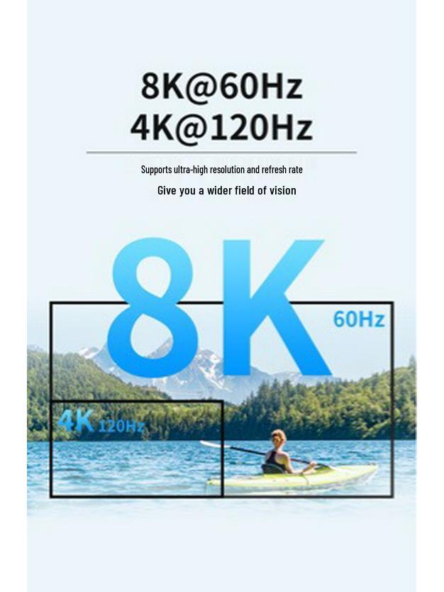 8K HDMI 2.1 KVM-переключатель: 2x1 USB3.0, Горячие клавиши, Поддержка мыши и клавиатуры