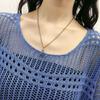 Female Hoodie Leisure, Elegant, Sexy Spring Hollow Round Neck Short Sleeve Knitted Top Summer Short-sleeved Hollowed Out Knit Shirt
