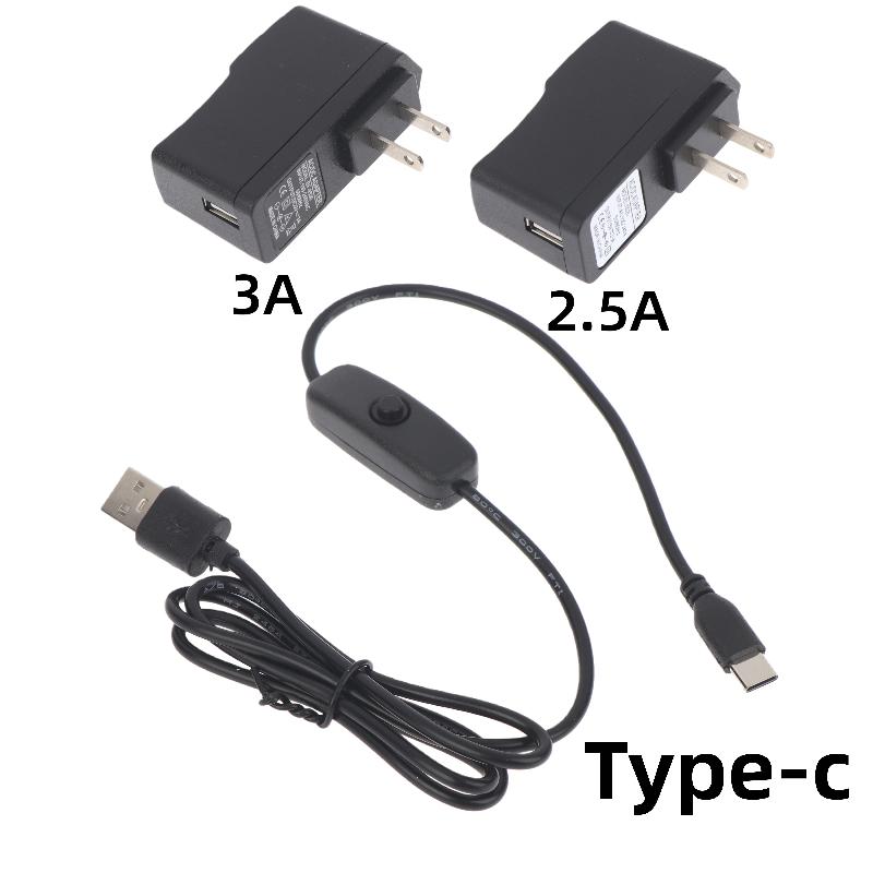 1/2/3 шт. Кабель-удлинитель USB C для Raspberry Pi 3 4, выключатель питания, USB-штекер на Type C штекер, адаптер с кнопкой вкл/выкл, детали для телефона, ноутбука