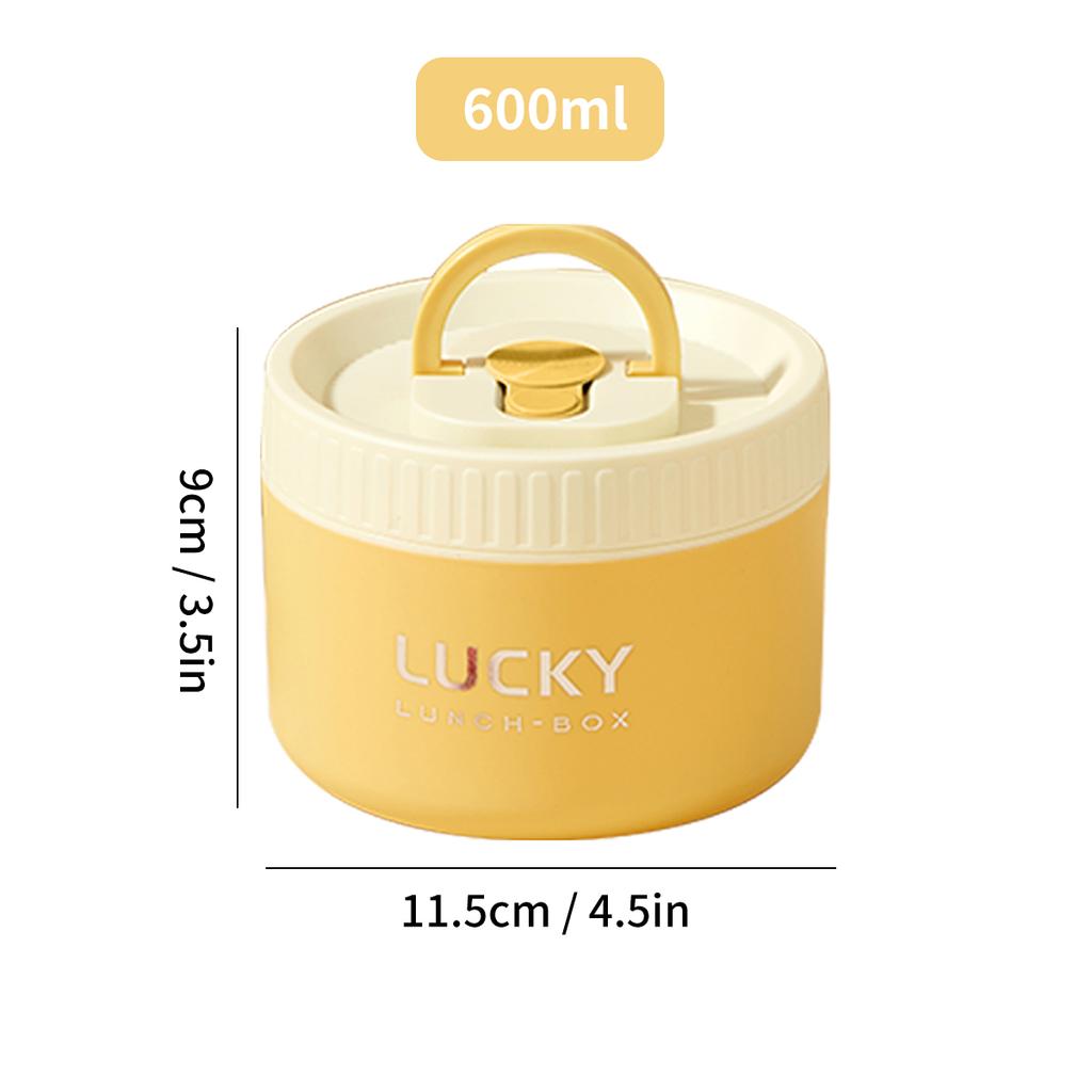 304 Stainless Steel Insulated Bento Box Microwave Heatable Round Sealed Thermal Lunch Box For Kids Students Food Container