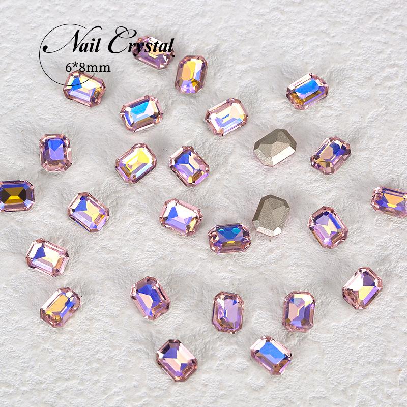 Xiaohongshu Nail Art Diamond, большая упаковка из 500 розовых заостренных нижних бриллиантов в форме капли воды, овальных бриллиантов K9 особой формы