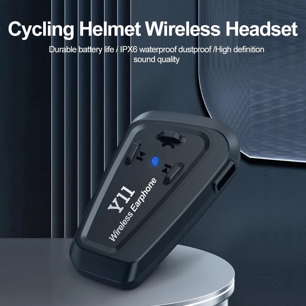 Y11 Беспроводная гарнитура для шлема мотоцикла Bluetooth5.3, комплект громкой связи, водонепроницаемый музыкальный плеер, динамик, наушники