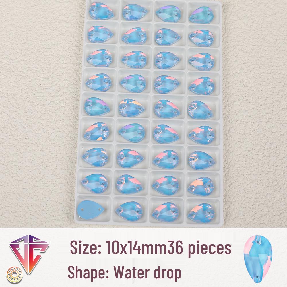 Флуоресцентные мокка каплевидные стразовые бусины - Ручная работа DIY Двухдырочные плоские аксессуары