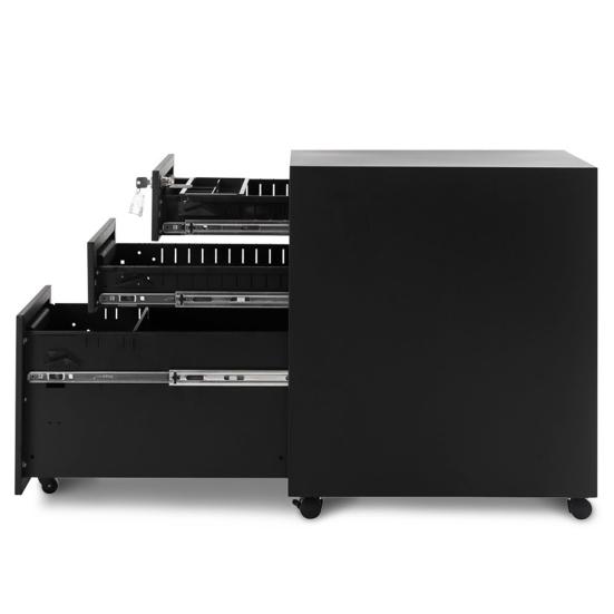 Современный белый/черный контейнер для хранения картотеки с 3 ящиками для офисного декора