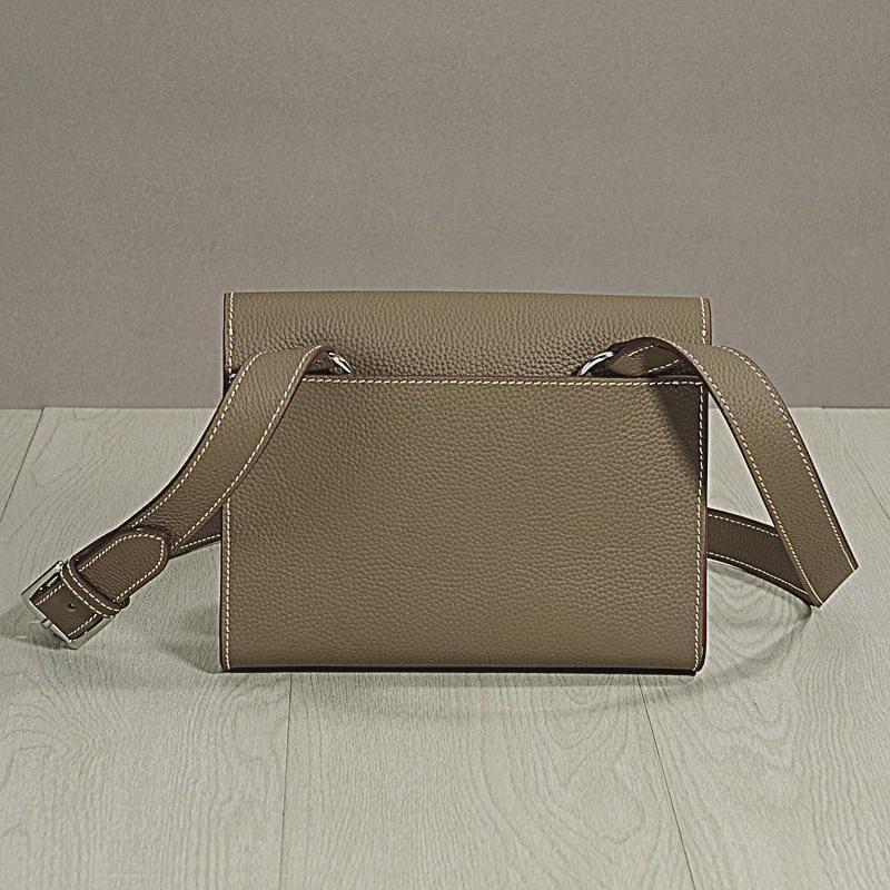 Сумка-клатч из натуральной кожи в корейском стиле - большая вместимость, воловья кожа, двойное назначение