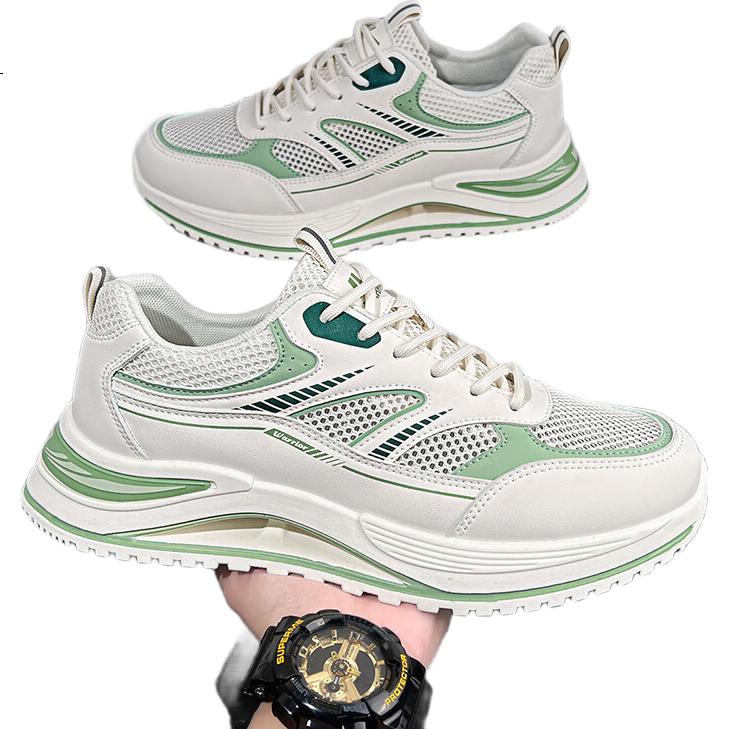 Warrior Men's Sports Shoes Winter 2025 New Mesh Running Shoes Lightweight Casual Shoes Light Green 40