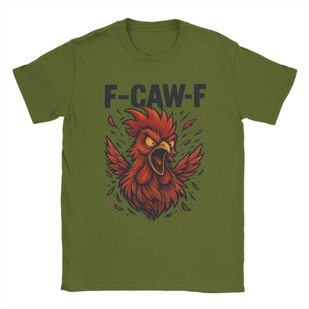 F-CAW-F Смешной Петух Мем Курица Футболки для Мужчин Повседневные Хлопковые Футболки с Круглым Вырезом С Коротким Рукавом Оригинальные Топы
