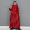 Xitao Модное свободное платье в клетку со складками GWJ0734