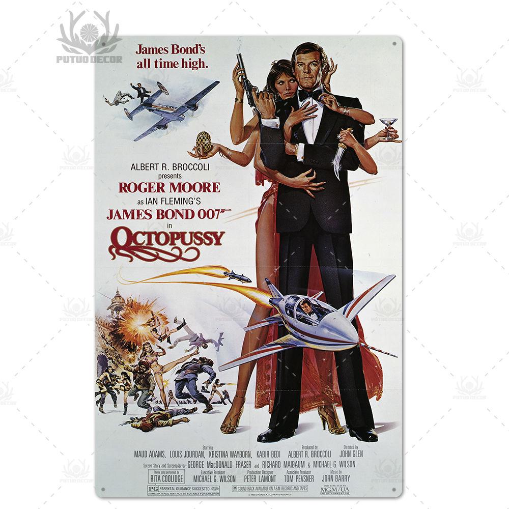 Putuo Декор 007 фильм металлический постер ретро классический фильм металлическая жестяная вывеска металлическая винтажная Настенный декор для бара, паба, клуба, мужская пещера