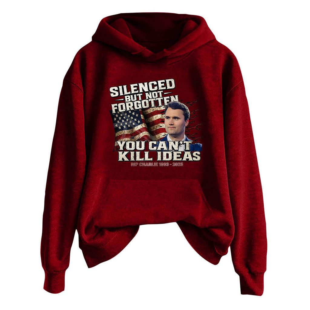 Ladies Fashion Casual Long Sleeve Printed Round Neck Hoodie Pullover Top