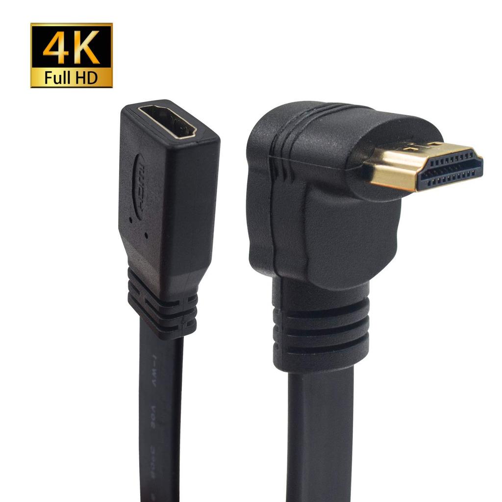 Удлинитель HDMI 90 градусов, удлинительный кабель HDMI 4K HDMI, 30 см, удлинительный кабель HDMI, позолоченный терминал, высокоскоростной тонкий плоский удлинитель кабеля HDMI 4K 3D