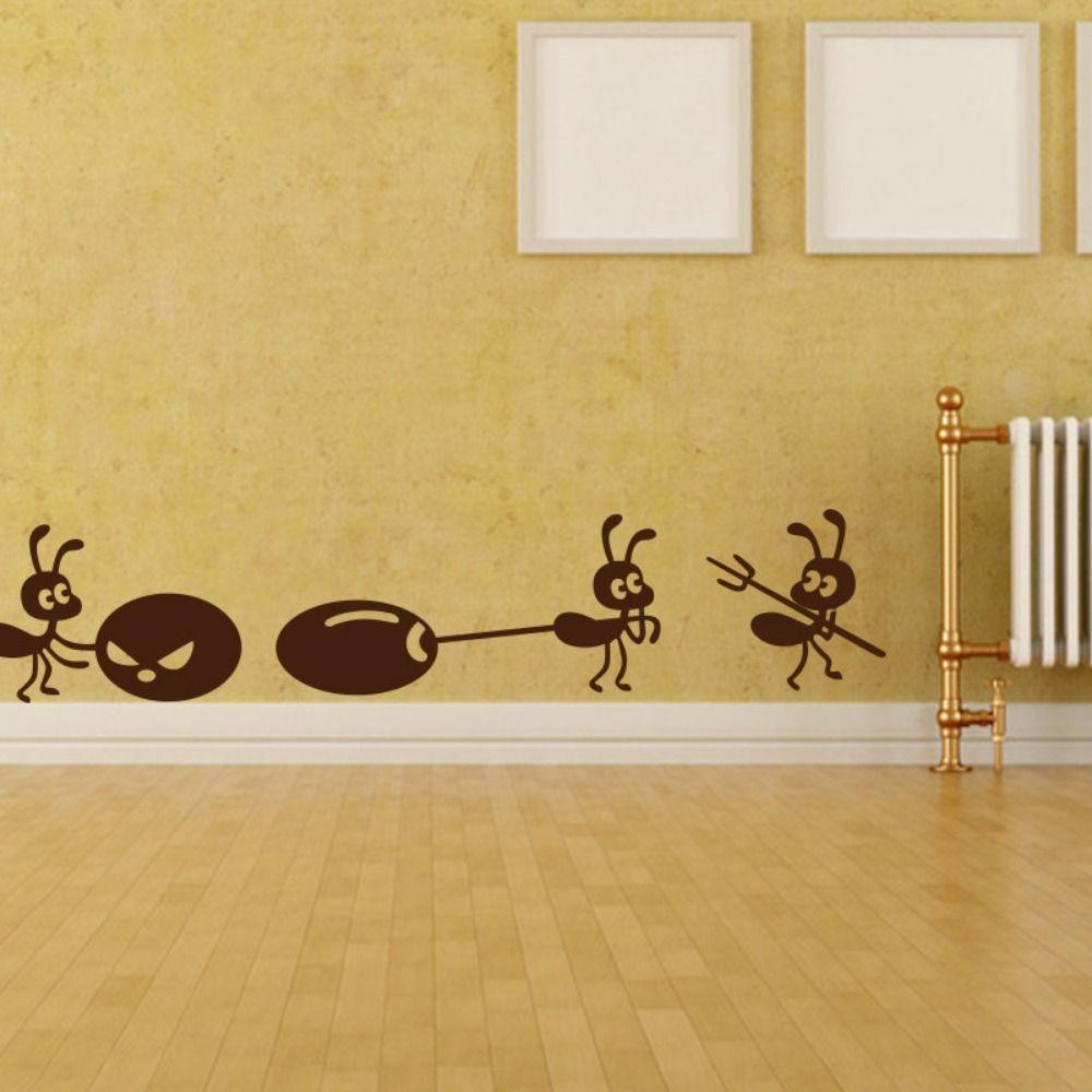 Mural Art Ants Move Wall Sticker Black Window Painting Stickers Ant Wallpaper Children's Rooms