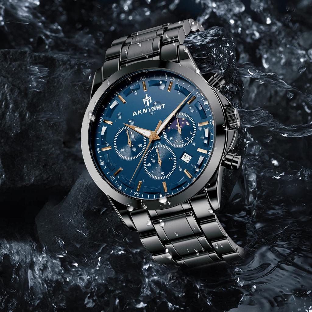 BENYAR AKNIGHT японская нержавеющая кожа совместима с деловым повседневным спортивным хронографом в комплекте мужские часы, кварцевые, стальные, ремешок, часы,