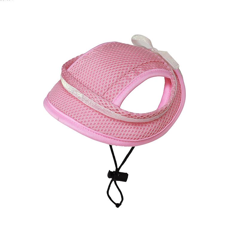 Summer New Breathable Sun-Protective Princess-Style Mesh Fabric Pet Hat for Cats & Dogs with Ear Holes Polyester in Stock