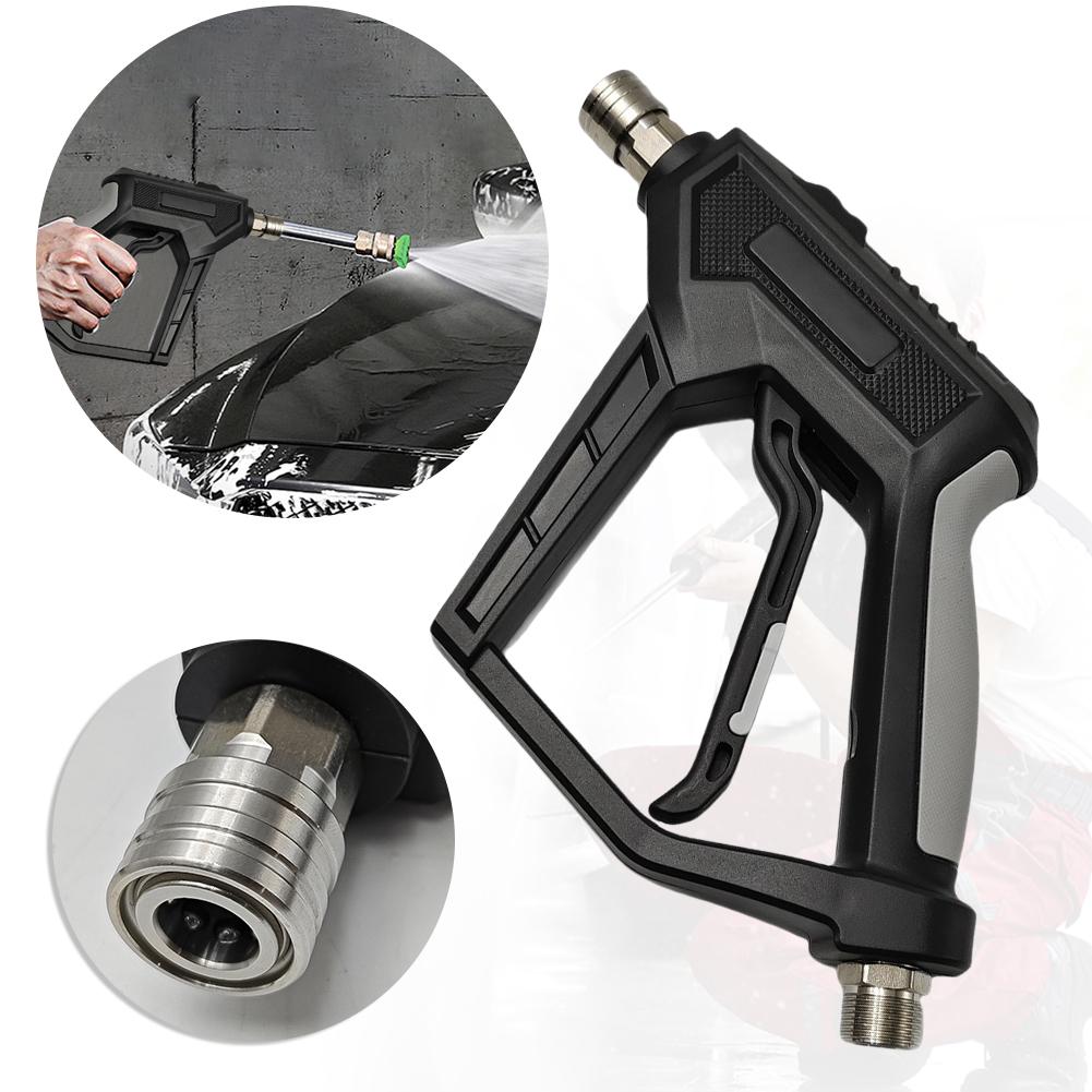 Short Pressure Washer Gun with 1/4 Inch Quick Connector Pressure Washer Handle 4000 PSI for Washing Cars Garden Cleaning