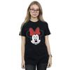 Disney Женская хлопковая футболка оверсайз с головой Минни Маус