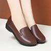 Fashion Literary Style Women Slip On Loafers Soft Leather Low Heel Round Toe Comfort Soft Spring Retro Casual Single Shoes