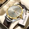 BINBOND Luxury Quartz Wristwatches Luminous Waterproof Auto Date Week Display Men's Watch Durable Leather Sport Casual Reloj