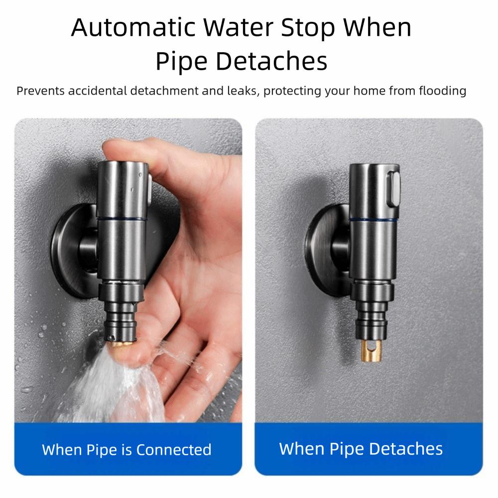 G1/2 Stainless Steel Water Tap Quick Opening Small Space Faucet  Flushing System