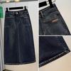 DIMANAF 2025 Большой размер Новые весенние джинсовые юбки Женские А-силуэта Модная свободная юбка Высокая талия Винтаж 5XL