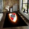 "Flaming Shield Pattern Carpet with Black Background for Home Décor" Suitable for use as an anti-slip for living room bedroom sofas
