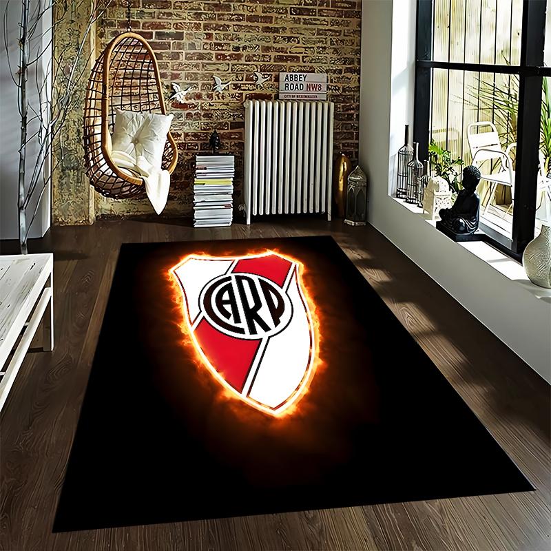 "Flaming Shield Pattern Carpet with Black Background for Home Décor" Suitable for use as an anti-slip for living room bedroom sofas