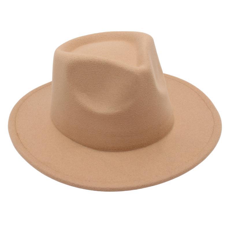 Цилиндр Однотонная Джазовая Шляпа Мужская и Женская Фетровая Шляпа Ретро Шляпа Плюшевая Шляпа Шерстяная Шляпа