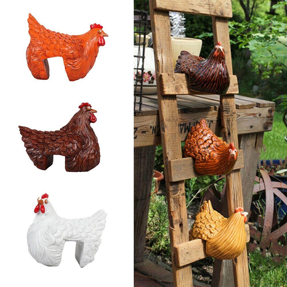 Разноцветные мультяшные фигурки цыплят Статуэтка цыпленка для поделок Креативное украшение-забор Для дома и улицы