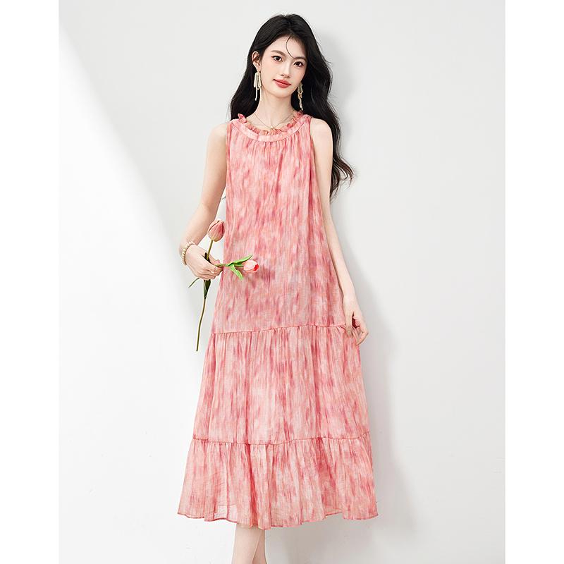 Loose and fashionable sleeveless long skirt with loose temperament